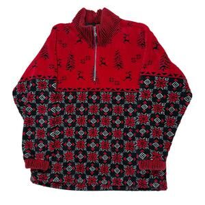 Vtg Tsunami Mens Christmas Winter Fleece Pullover Size L Sweater